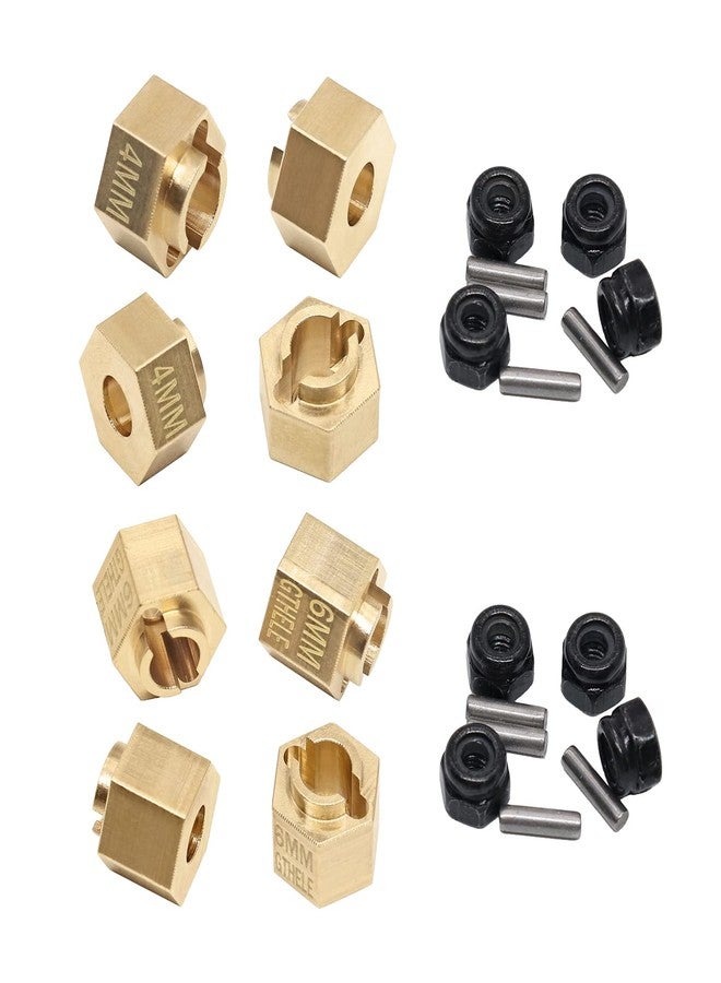 GTHELE Brass Wheel Hex Hub 4mm&6mm(+1.5mm) Extenders Adaptor Set&Lock Nuts for 1/18 TRX4M Upgrade Parts RC Crawler Car - Image 2